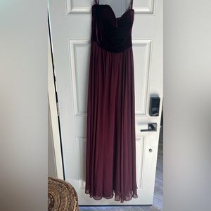 Stretch Velvet and Chiffon bridesmaid dress